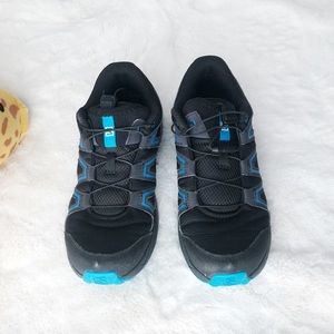 Salomon Kids Black and Blue Athletic Shoes
